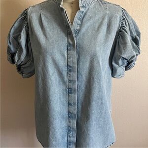 Frame Denim puff sleeve blouse